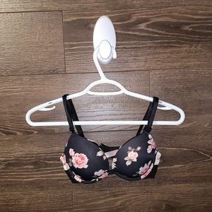 PINK floral push-up bra